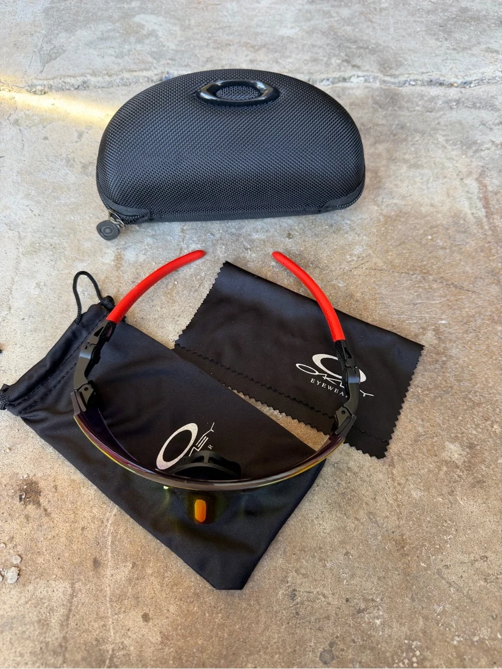 Oakley Kato Sunglasses Red Fire Iridium Prizm Polarized Lens Red Frame